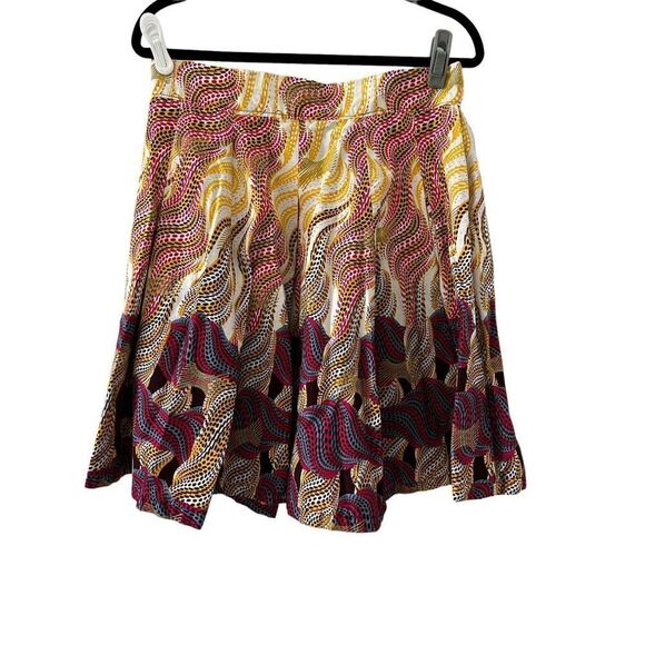 Francis + Benedict Pleated Cotton Mini Skirt Women's Multicolor Size Medium - Picture 1 of 6